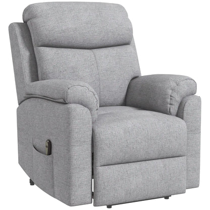 Nancy's Lanciano Sta op Stoel - Opsta Stoel - Seniorenstoel - Relaxfauteuil - Massagestoel - Grijs - Linnen