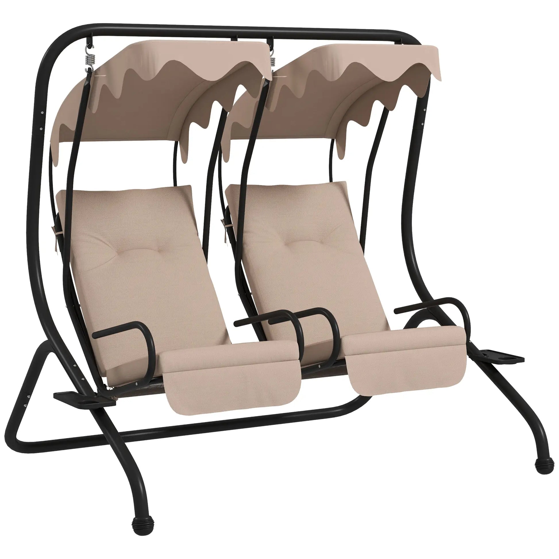 Nancy's Faia Schommelbank - Tuinschommel - Hollywood schommel - Beige - ± 170 x 135 x 170 cm