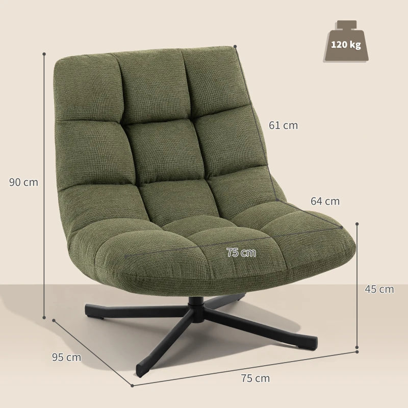 Nancy's Padula Draaifauteuil - Draaistoel - Relaxfauteuil - Groen - Chenille