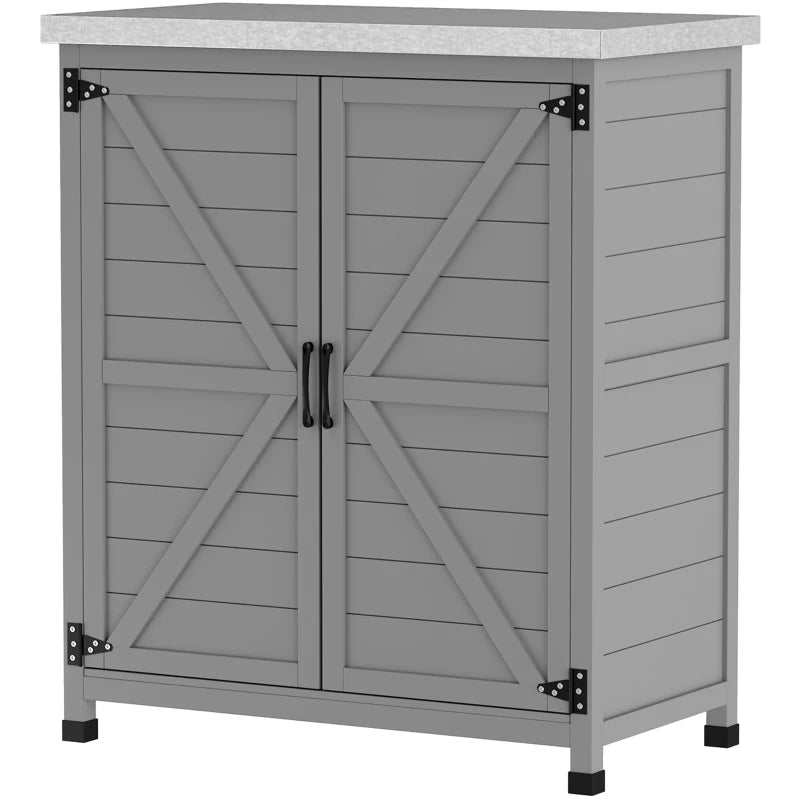 Nancy's Suzzara Tuinkast - Gereedschapsschuur - Opbergkast voor buiten - Grijs - Dennenhout - ± 80 x 45 x 90 cm