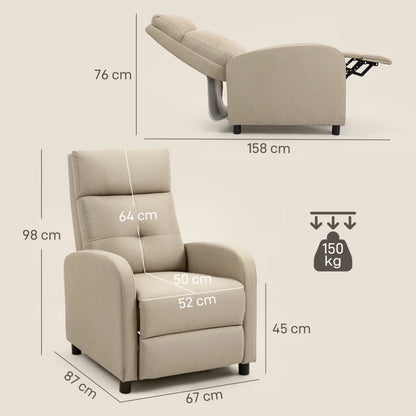 Nancy's Spoleto Relaxfauteuil - Relaxstoel - Loungestoel - Beige - Linnen
