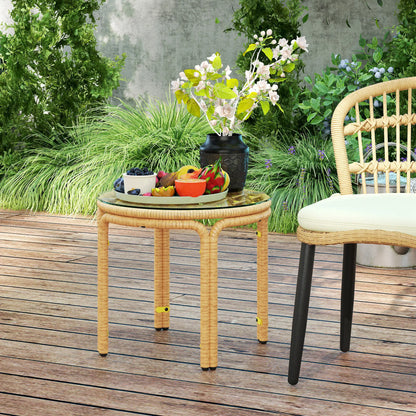 Nancy's Gerenzano Tuintafel - Balkontafel - Rotan - ± Ø 50 x 45 cm