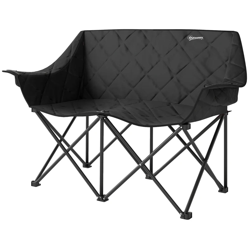 Nancy's Dro Dubbele Campingstoel - Vouwstoel - Visstoel - Zwart