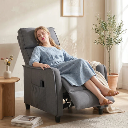 Nancy's Spilamberto Massagestoel - Relaxfauteuil - Vibratiemassage - Diepteverstelling - Grijs - Linnenlook