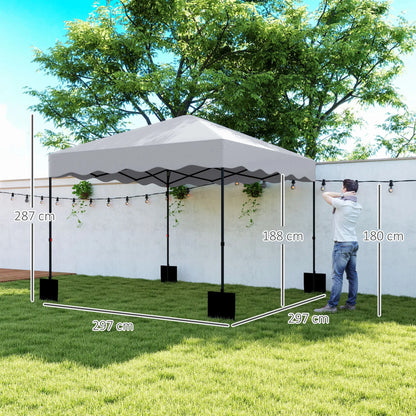 Nancy's Boivão Partytent - Paviljoen - Lichtgrijs - ± 300 x 300 x 290 cm