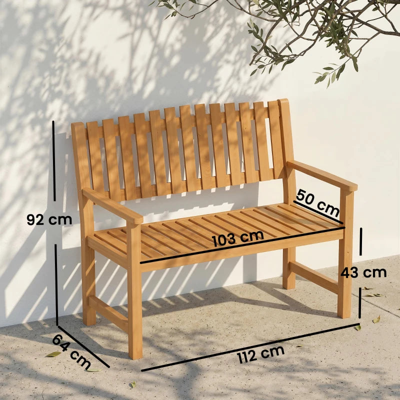 Nancy's Saltino Tuinbank - Parkbank - Bank voor buiten - Acaciahout - ± 110 x 65 x 90 cm