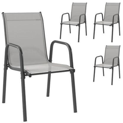 Nancy's Regalbuto Tuinstoelen - Balkonstoelen - Terrasstoelen - Set van 4 - Grijs