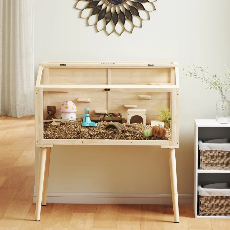 Nancy's Piuro Knaagdierkooi - Hamsterkooi - Vurenhout - ± 110 x 50 x 100 cm