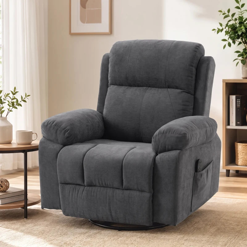 Nancy's Valmontone Massagestoel - Massagefauteuil - Relaxfauteuil - Trilmassage & Warmte - Volledig Verstelbaar - Grijs - Chenille
