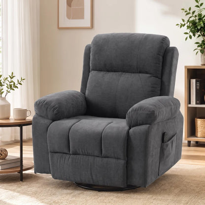 Nancy's Valmontone Massagestoel - Massagefauteuil - Relaxfauteuil - Trilmassage & Warmte - Volledig Verstelbaar - Grijs - Chenille