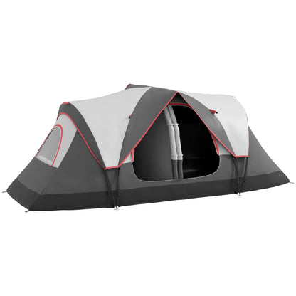 Nancy's Dumenza Kampeertent - 6-Persoons Campingtent - 2 Slaapkamers - Grijs - 450 x 215 x 180 cm
