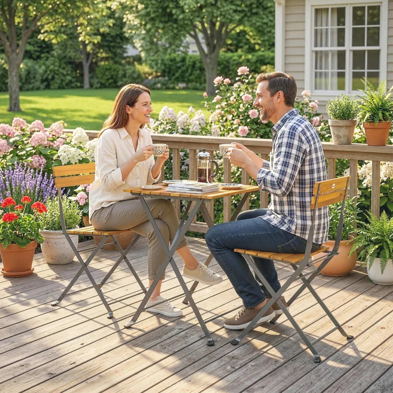 Nancy's Sarezzo Bistroset - Tuinset - Balkonset - 3-Delig - Acaciahout