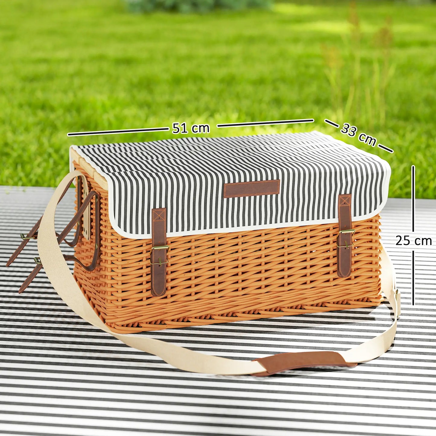 Nancy's Gargazzone Picknickset - Picknickmand met Accessoires - Uitklapbaar tafeltje