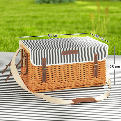 Nancy's Gargazzone Picknickset - Picknickmand met Accessoires - Uitklapbaar tafeltje