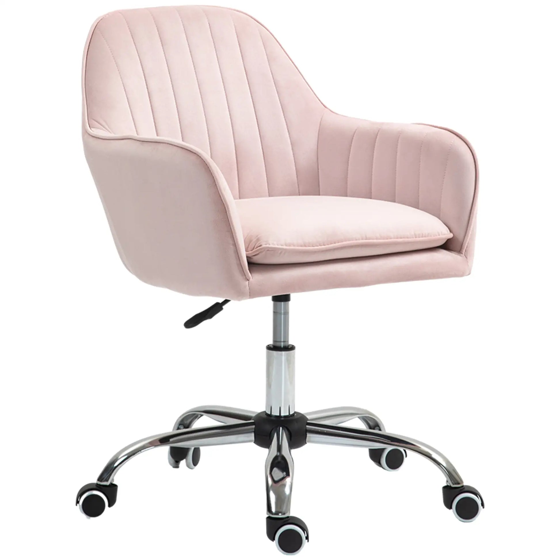 Nancy's Cuvio Bureaustoel - Computerstoel - Roze - Fluweel
