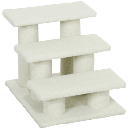 Nancy's Torno Kattentrap - Met 3 treden - Beige - Pluche - 45 x 35 x 34 cm