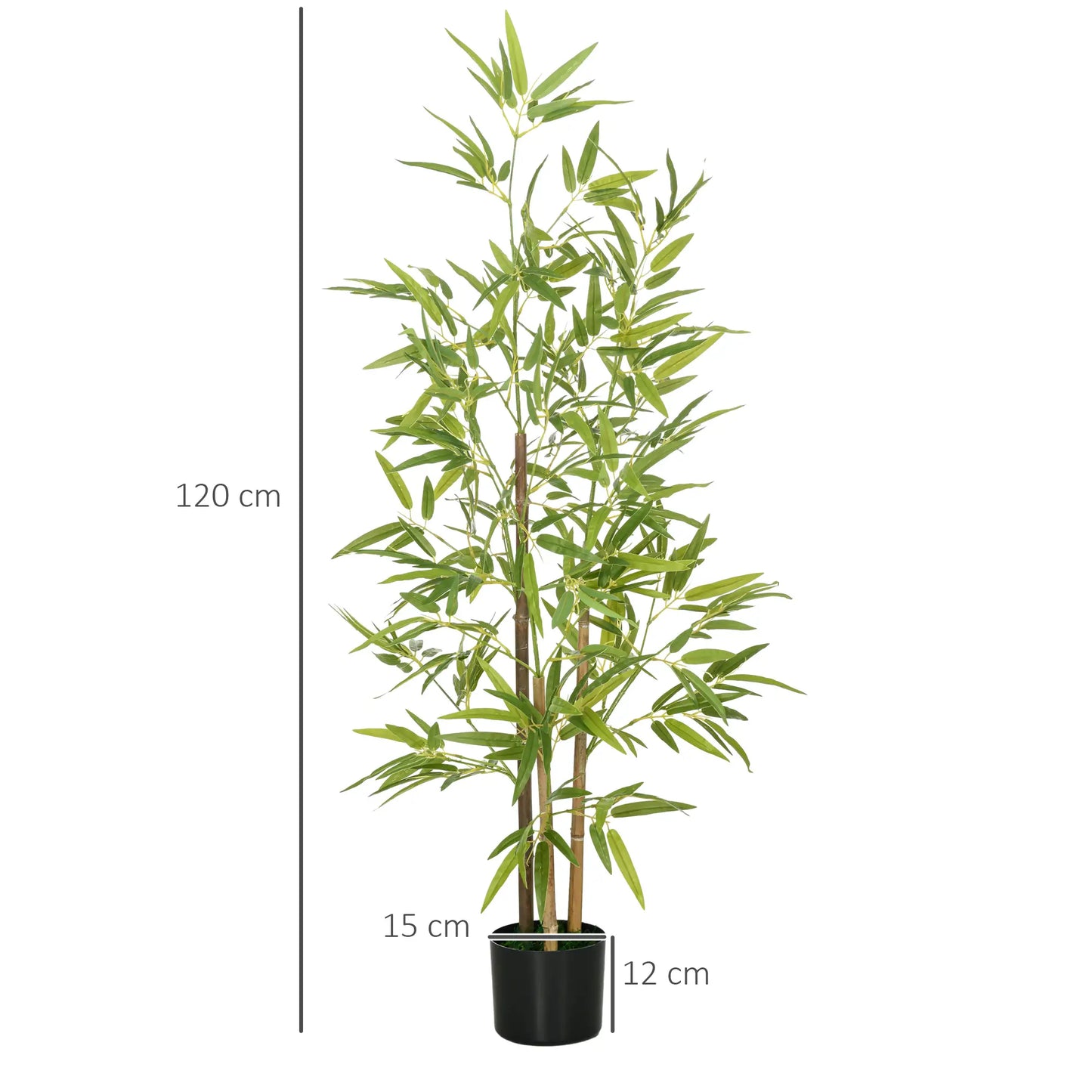 Nancy's Fisciano Kunstplanten - Set van 2 Kunst Bamboeplanten - Kunstbomen - Groen - 120 cm hoog