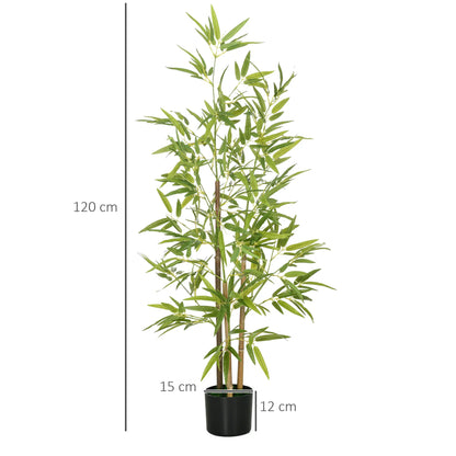 Nancy's Fisciano Kunstplanten - Set van 2 Kunst Bamboeplanten - Kunstbomen - Groen - 120 cm hoog