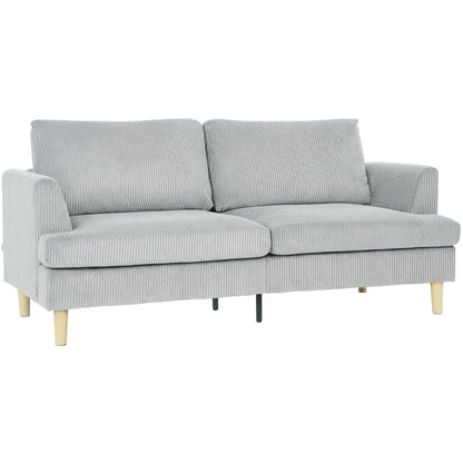 Nancy's Senago 3-Zitsbank - Zitbank - Woonkamerbank - Driezitsbank - Lichtgrijs - Corduroy - ± 190 x 80 x 85 cm