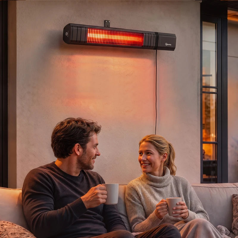 Nancy's Treglio Terrasverwarming - Terras Verwarmer - Infraroodverwarmer - 9 Verwarmingsstanden - Timer - Zwart