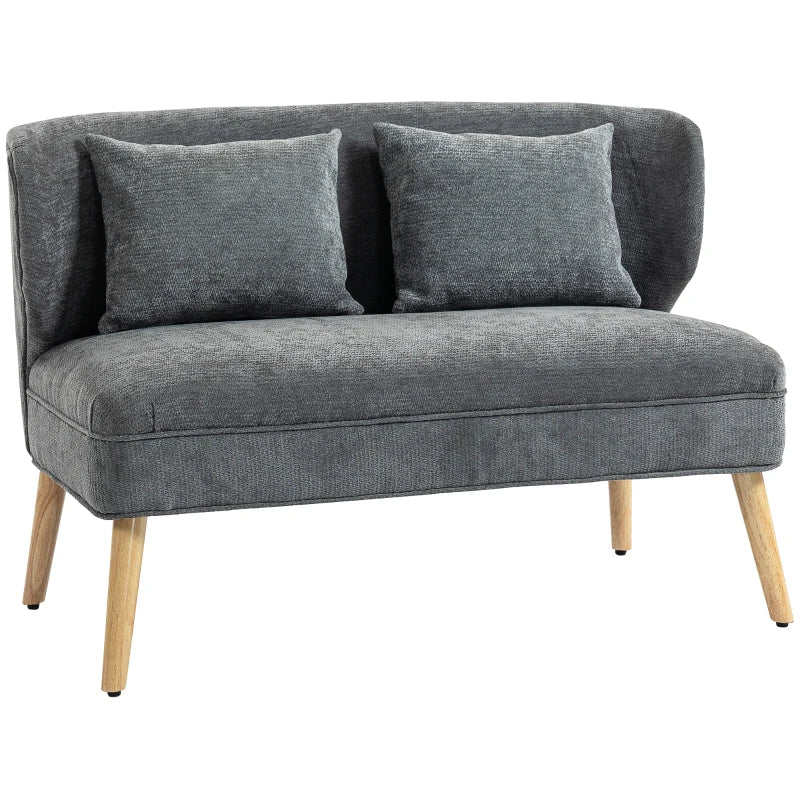 Nancy's Sepino 2-Zitsbank - Tweezitsbank - Woonkamerbank - Zitbank - Grijs - Chenille - ± 115 x 65 x 80 cm