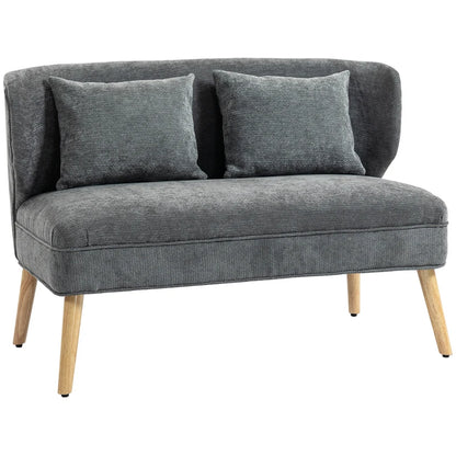 Nancy's Sepino 2-Zitsbank - Tweezitsbank - Woonkamerbank - Zitbank - Grijs - Chenille - ± 115 x 65 x 80 cm