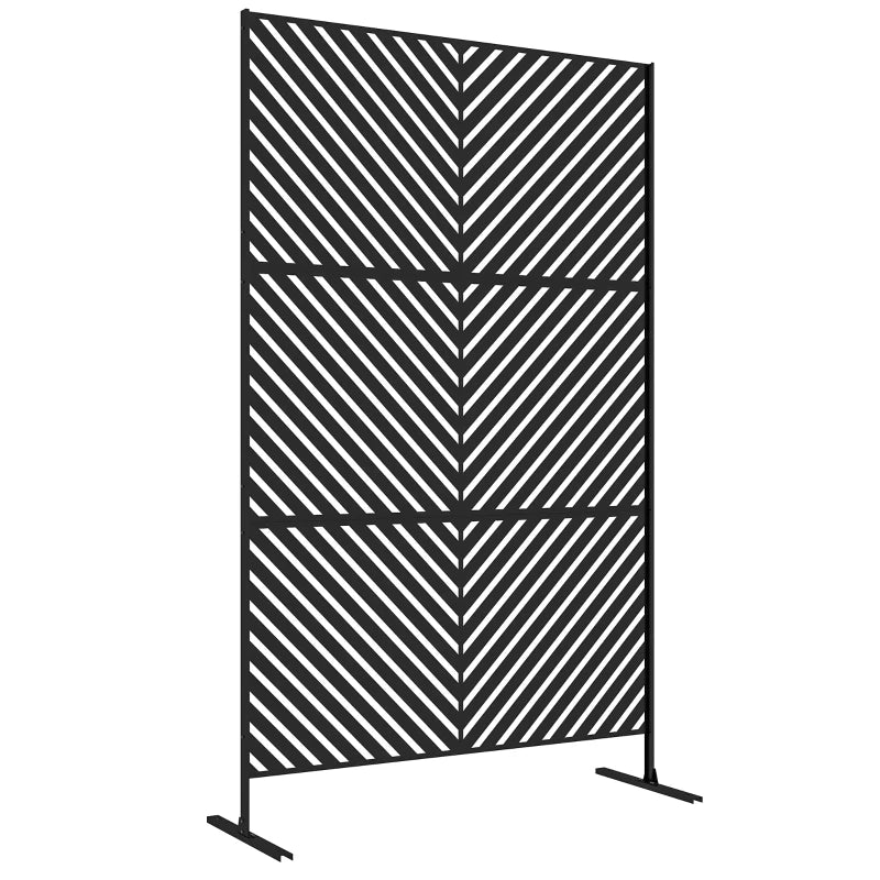 Nancy's Sciacca Privacyscherm - Tuinscherm - Tuinafscheiding - Tuinwand - Zwart - Staal - ± 120 x 45 x 200 cm
