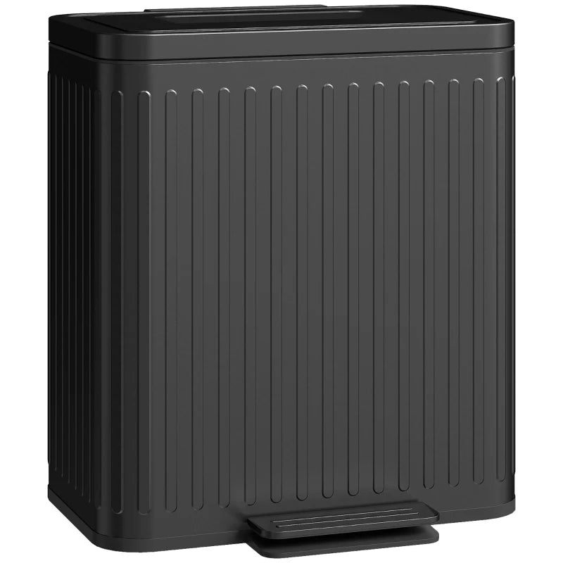 Nancy's Rosta Afvalscheidings prullenbak - Afvalbak - Pedaalemmer - Zwart - 2 x 20 L