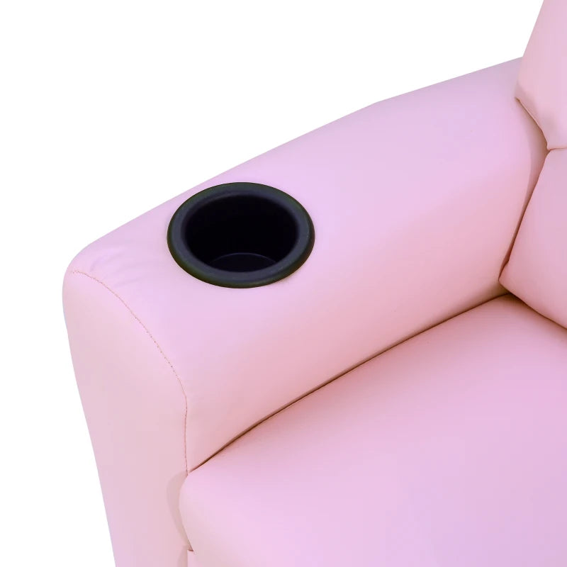 Nancy's Rosa Kinderstoel - Kinderfauteuil - Verstelbare Rugleuning - Roze - Kunstleer