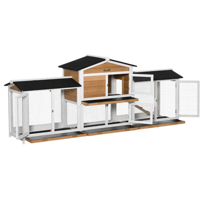 Nancy's Aldora Konijnenhok - Dierenhok - Dierenkooi - Dennenhout - ± 230 x 50 x 90 cm