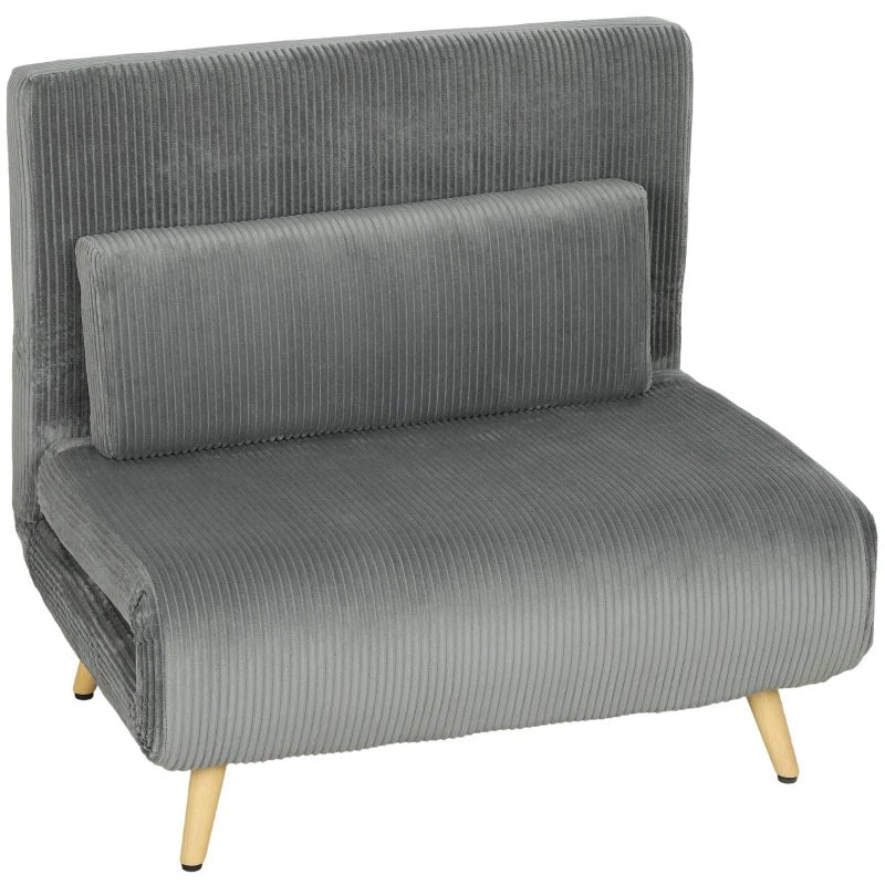 Nancy's Varazze Slaapfauteuil - Slaapbank - Slaapstoel - Verstelbare rugleuning - Grijs - Corduroy