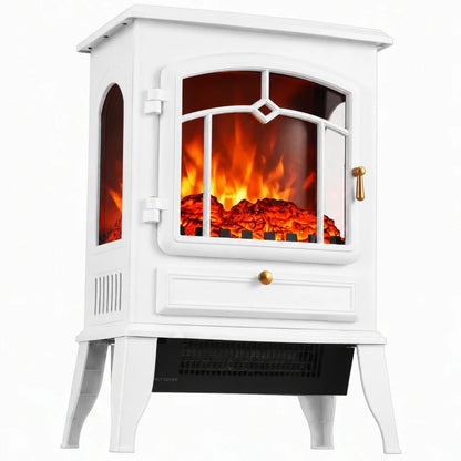 Nancy's Vallefiorita Elektrische Haard - Vrijstaand - Thermostaat - 2 verwarmingsstanden & snelle convectiewarmte - 3-zijdig panorama & vlammeneffect