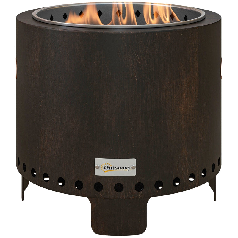 Nancy's Vatana Fire Basket - Fire Bowl - Outdoor Fireplace - Water Resistant - Black / Bronze