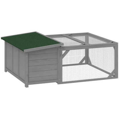 Nancy's Sondalo Dierenverblijf - Konijnenhok - Dierenhok - Grijs / Groen - Dennenhout - ± 125 x 100 x 50 cm