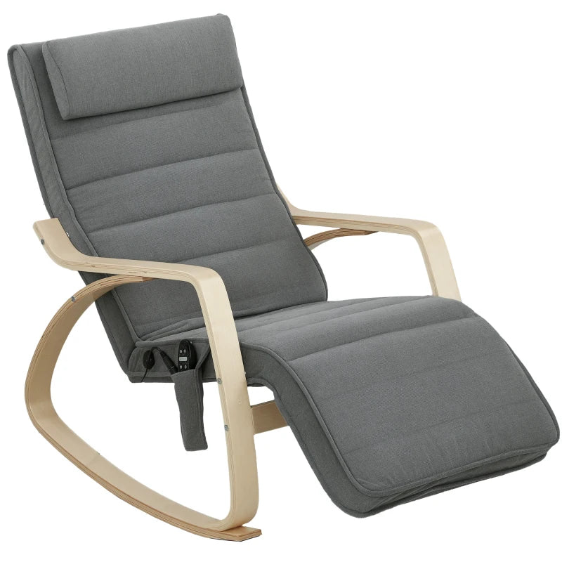 Nancy's Minucciano Massagestoel - Relaxfauteuil - Relaxstoel - Schommelstoel - Grijs / Hout