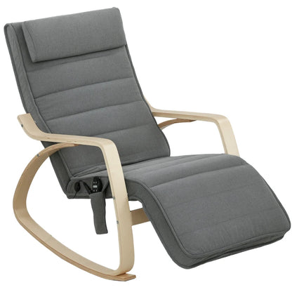 Nancy's Minucciano Massagestoel - Relaxfauteuil - Relaxstoel - Schommelstoel - Grijs / Hout