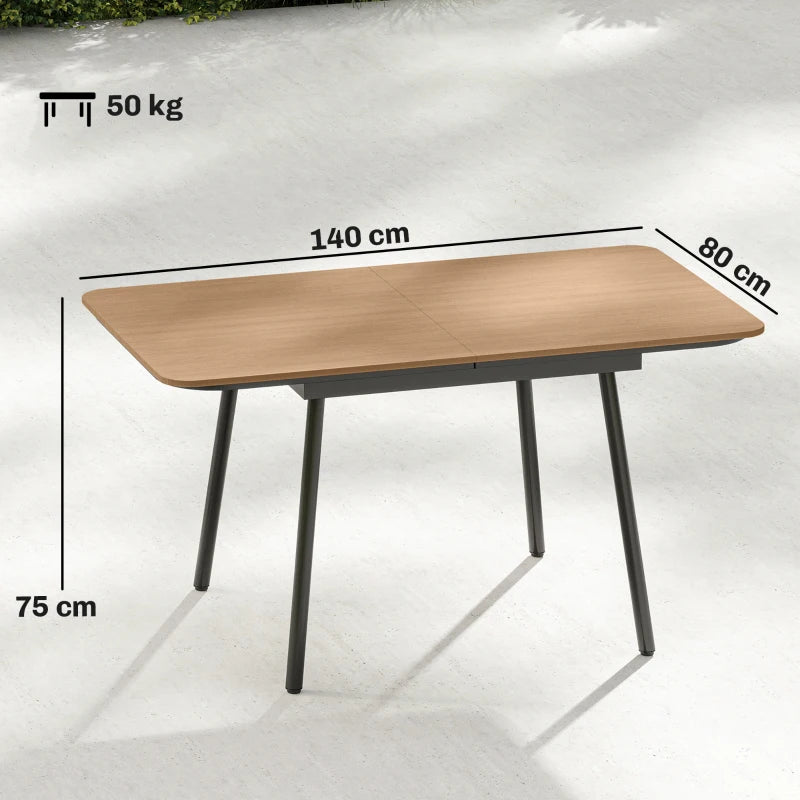 Nancy's Silea Tuintafel - Buitentafel - Eettafel voor buiten - Teak - 140 x 80 x 75 cm