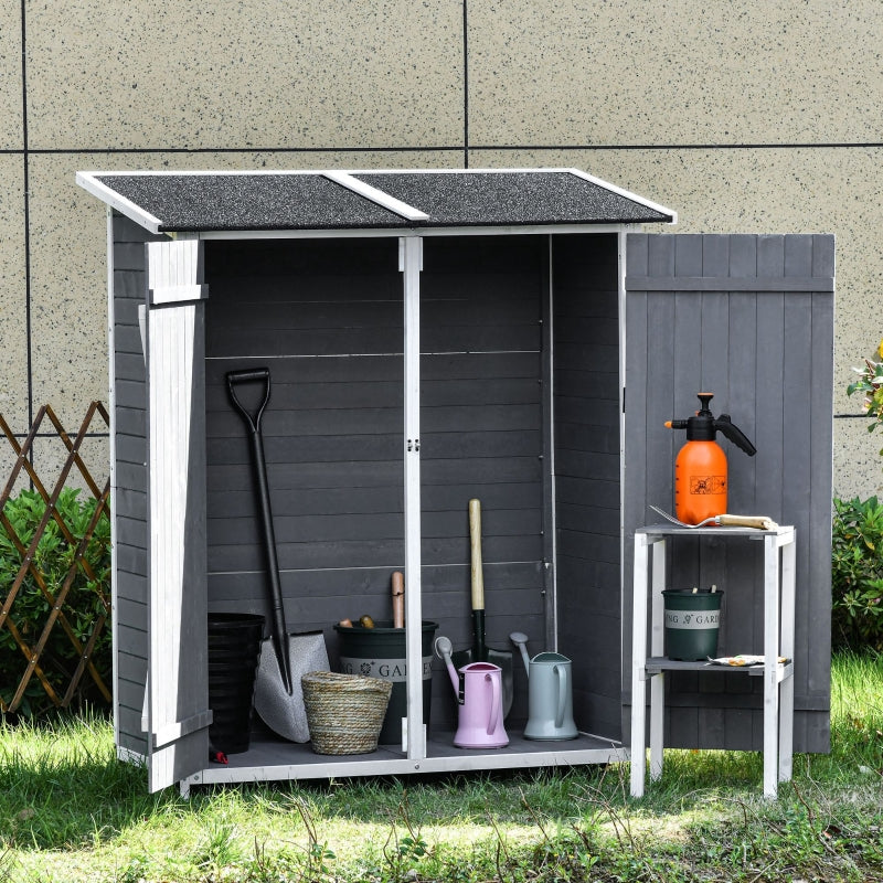 Armoire de jardin Nancy's Hunstanton - Hangar - Hangar de rangement - Gris / Blanc - Bois de pin