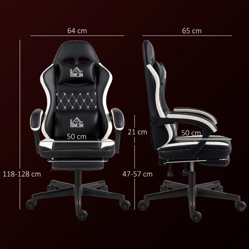 Nancy's Orvinio Gamingstoel - Gamestoel - Bureaustoel - Ergonomisch - Zwart / Wit