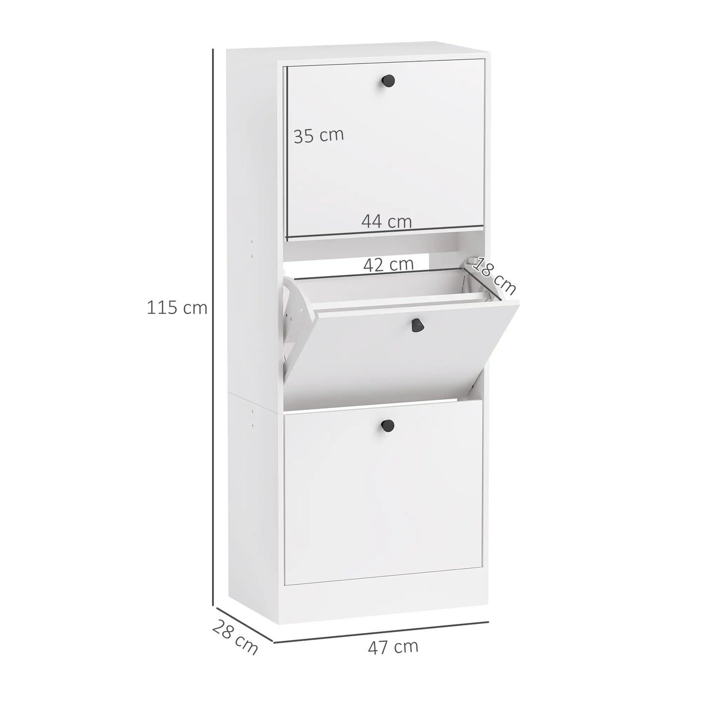 Nancy's Crodo Schoenenkast - Opbergkast voor Schoenen - Schoenenrek - Wit - ± 50 x 30 x 115 cm