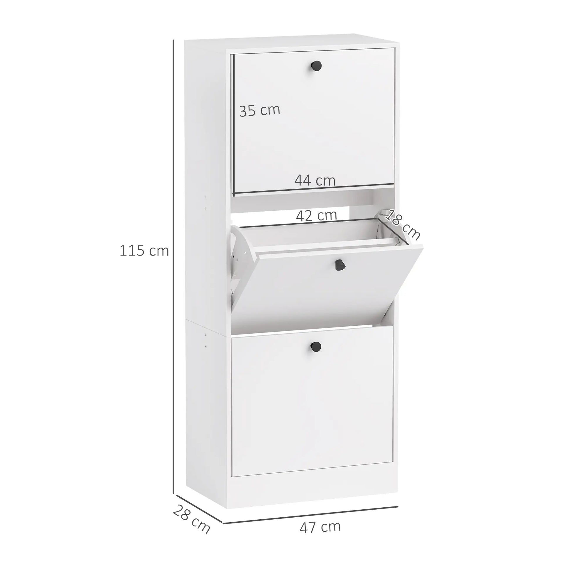 Nancy's Crodo Schoenenkast - Opbergkast voor Schoenen - Schoenenrek - Wit - ± 50 x 30 x 115 cm