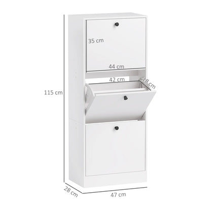 Nancy's Crodo Schoenenkast - Opbergkast voor Schoenen - Schoenenrek - Wit - ± 50 x 30 x 115 cm