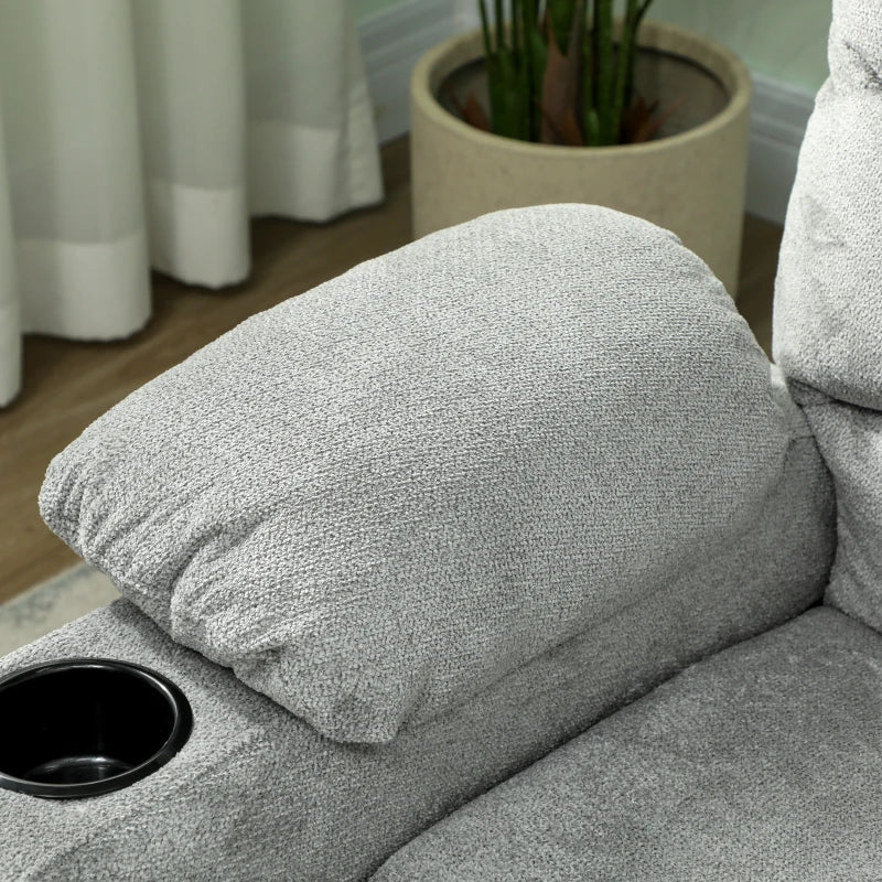 Nancy's Tassullo Elektrische Fauteuil - Relaxfauteuil - Relaxstoel - Kantelbaar - Grijs - Fluweel