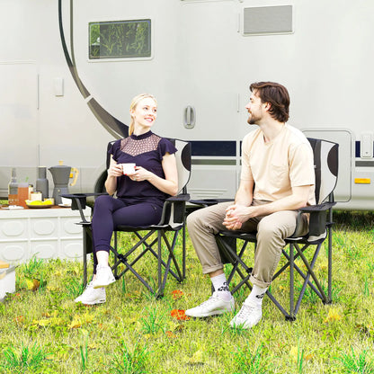 Nancy's Dresano Campingstoelen - Set van 2 - Vouwstoelen - Visstoel - Zwart