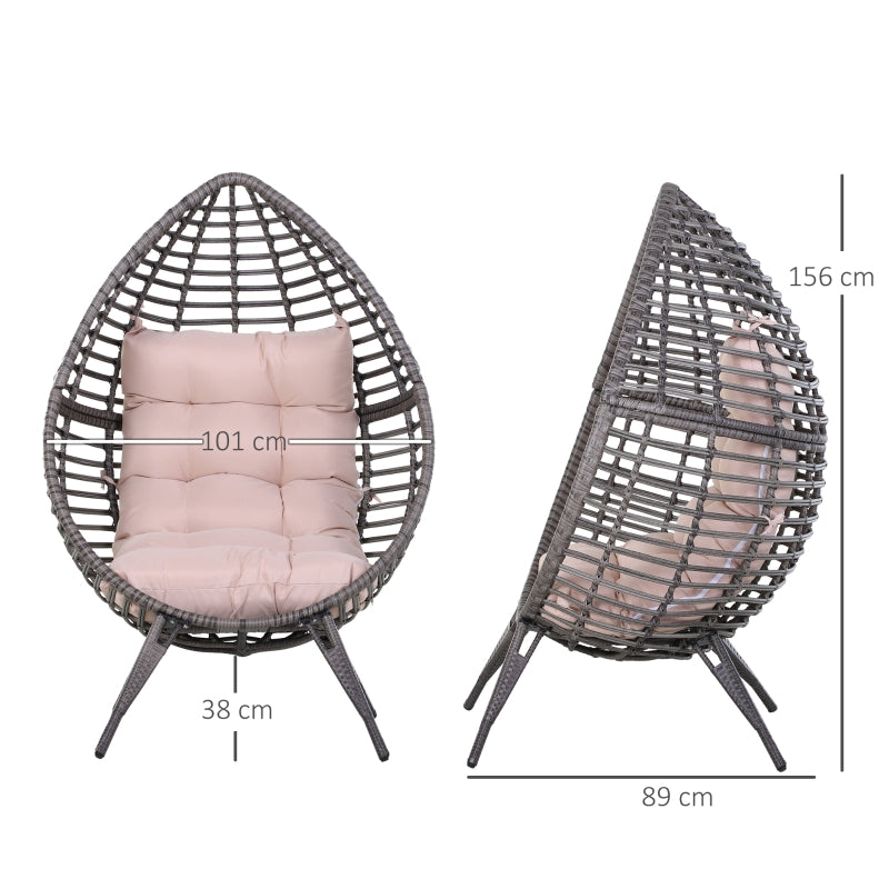 Nancy's Anvil Lake Rotan Fauteuil - Loungestoel - Egg chair - Grijs