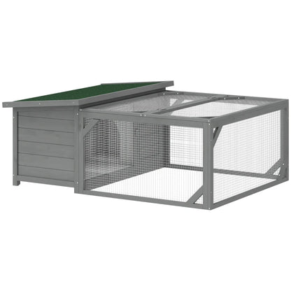 Nancy's Sondalo Dierenverblijf - Konijnenhok - Dierenhok - Grijs / Groen - Dennenhout - ± 125 x 100 x 50 cm