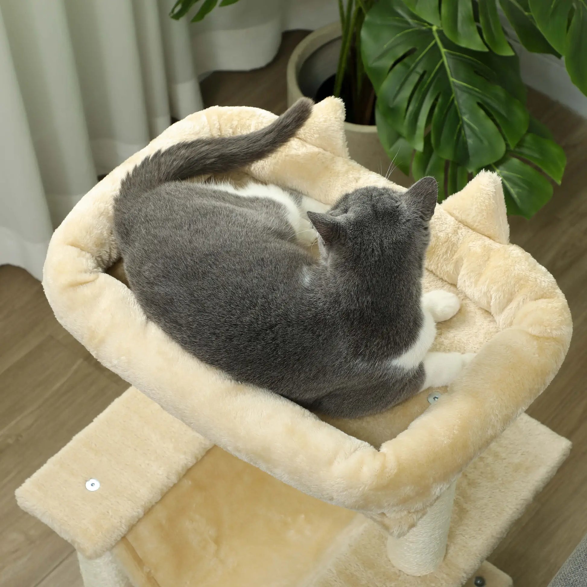 Nancy's Frascati Kattenboom - Krabpaal - Crème - Pluche - ± 50 x 50 x 90 cm