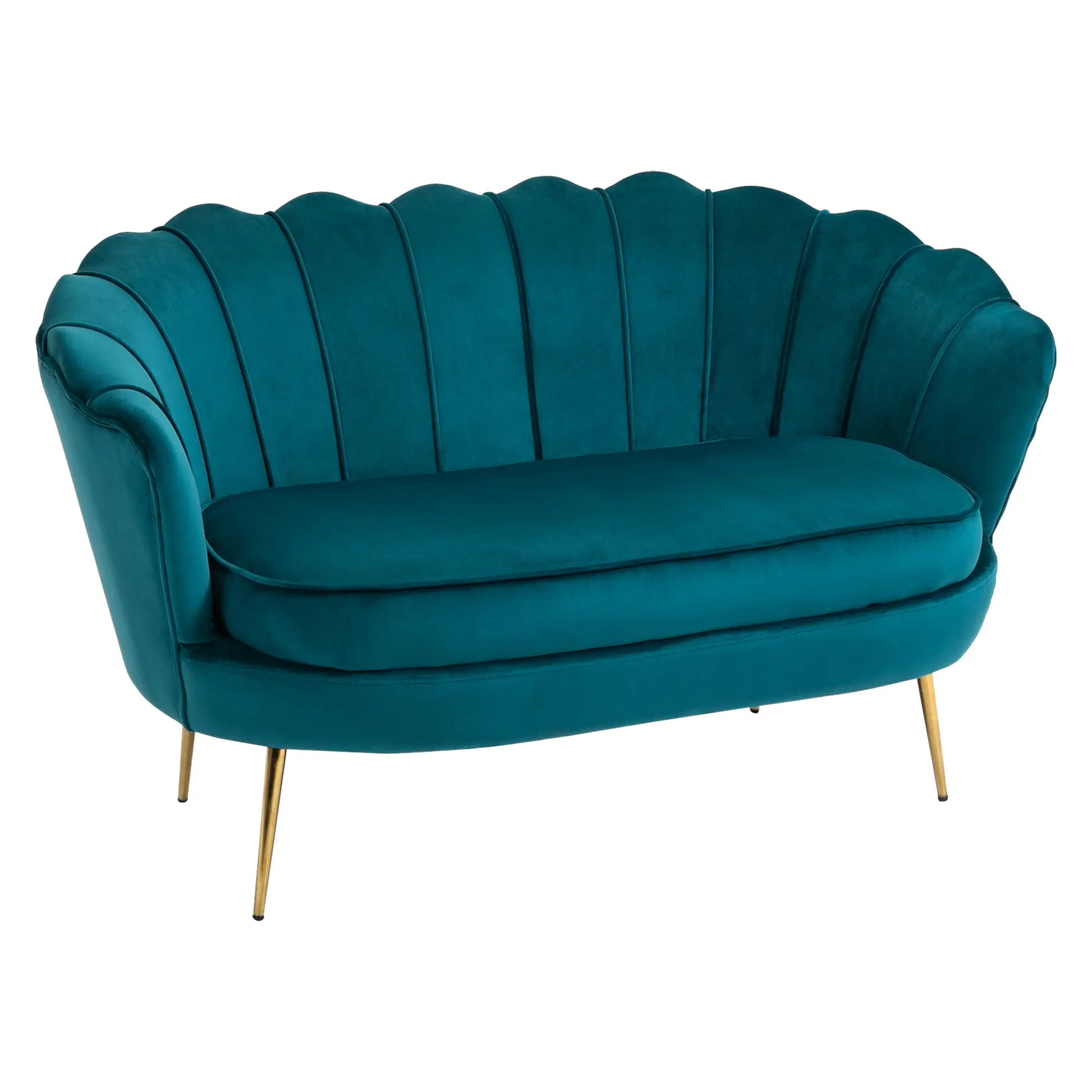 Nancy's Cuorgnè 2-Zitsbank - Tweezitsbank - Bankje - Donkergroen - Fluweel - ± 130 x 75 x 75 cm