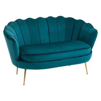 Nancy's Cuorgnè 2-Zitsbank - Tweezitsbank - Bankje - Donkergroen - Fluweel - ± 130 x 75 x 75 cm