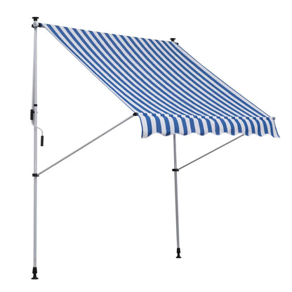 Nancy's Lansdowne Luifel - Zonnescherm - Zonwering - Blauw/Wit - 200 cm breed